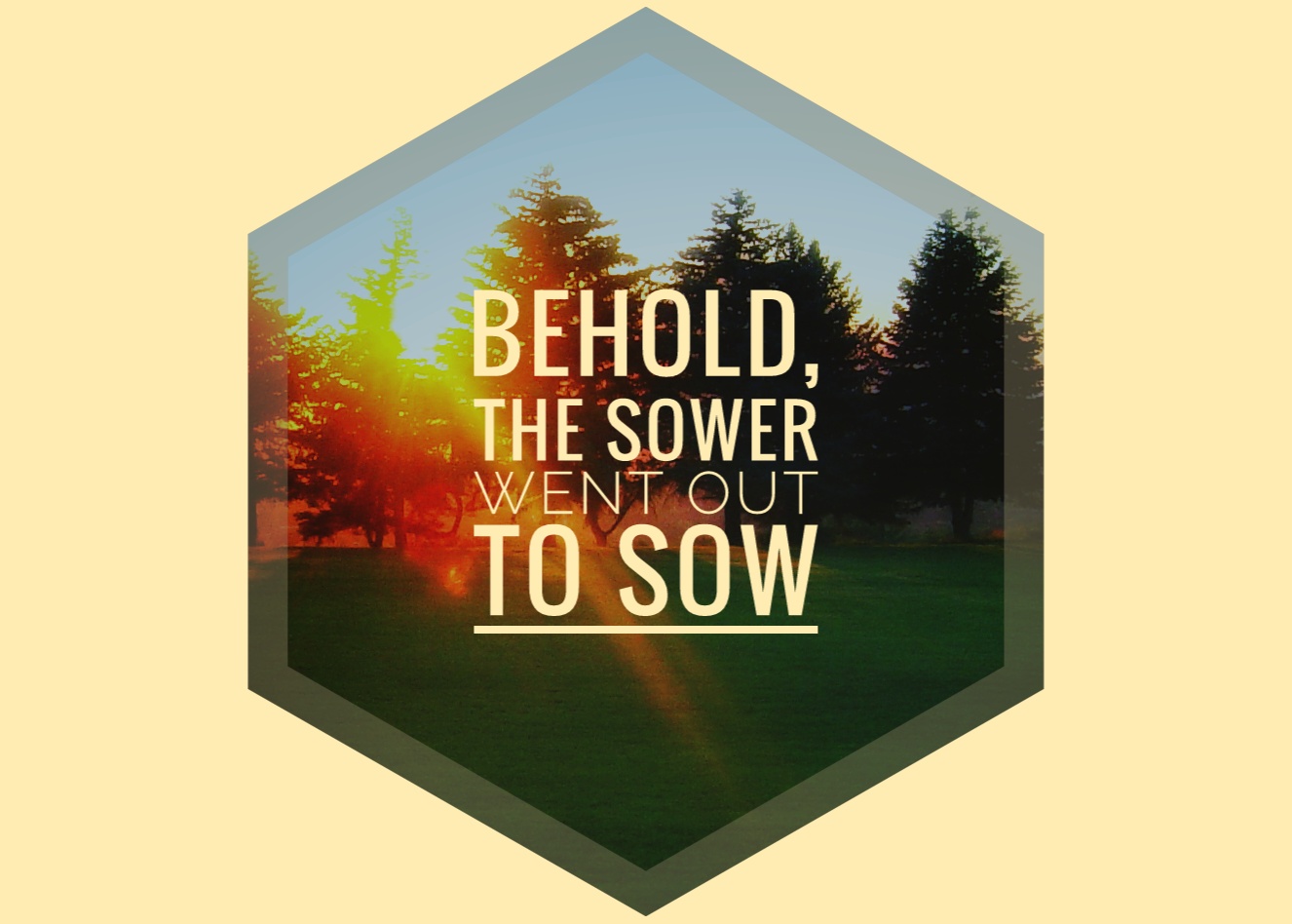 Behold the sower went out to sow