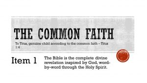 The Common Faith - Item 1