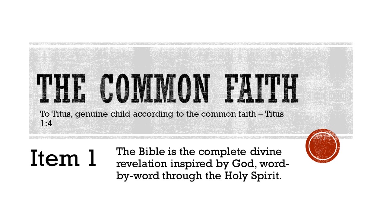 The Common Faith - Item 1
